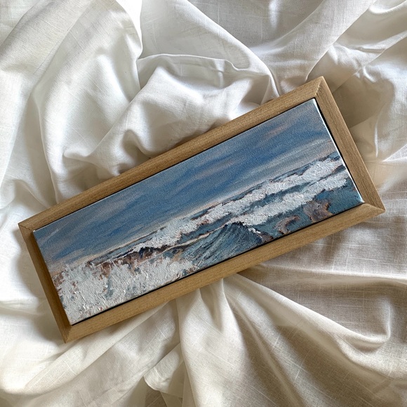 Original Artwork by Artist Susan Kelly “ Wild and Wintery Lake Huron “ 4” x 12” - Picture 2 of 6